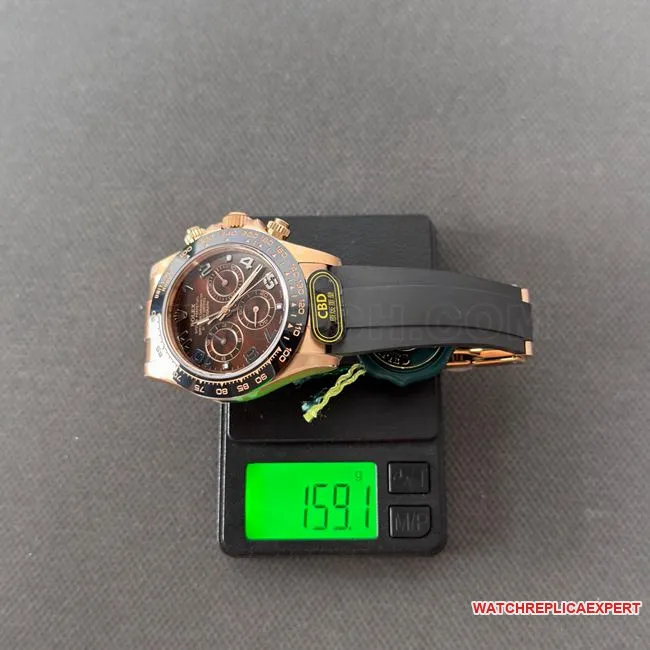 collectible watch CBD factory DaytonaRolexrose gold shell chocolate disc 4130front live photo