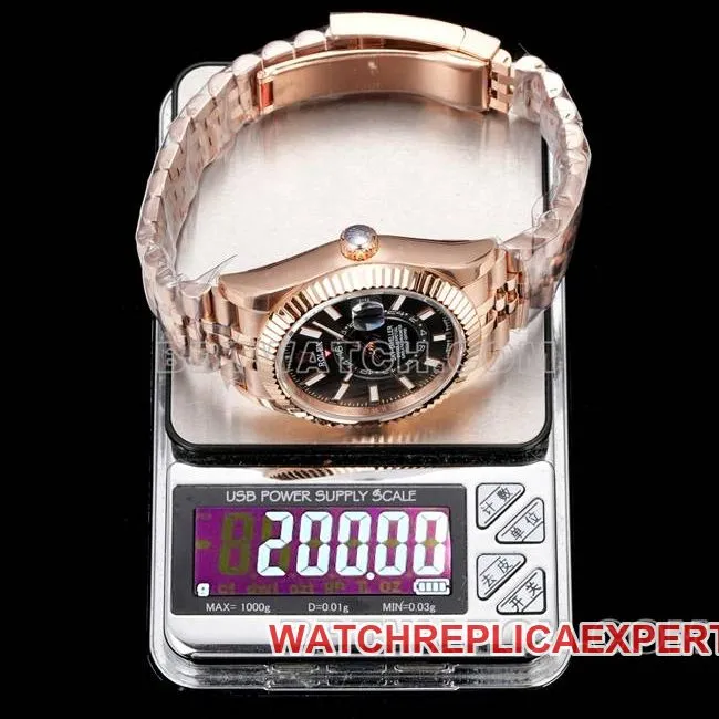 top-tier watch AR+ factory Rolex Navigator black dial mechanical rose gold steel braceletside live photo