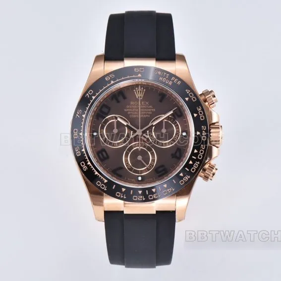 Factory C RolexDaytonatop-tier 1:1super clonerose gold chocolate disc rubber M116515ln-0015clasplive photos