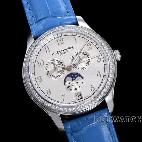 ZP factory Patek Philippe complex function timepiece top-tier watch white dialleather strap model 4947G-010braceletlive photos