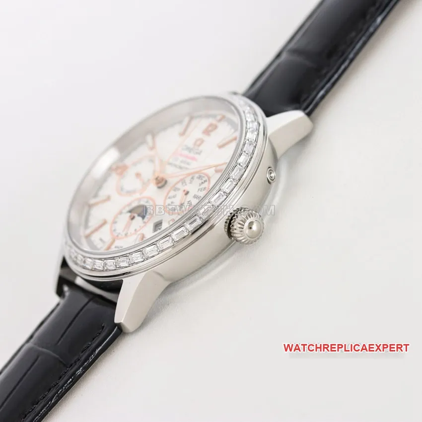 OmegaSeamaster1:1top-tier yellow white dialleather strap model 210.30.42.20.01.022front live photo