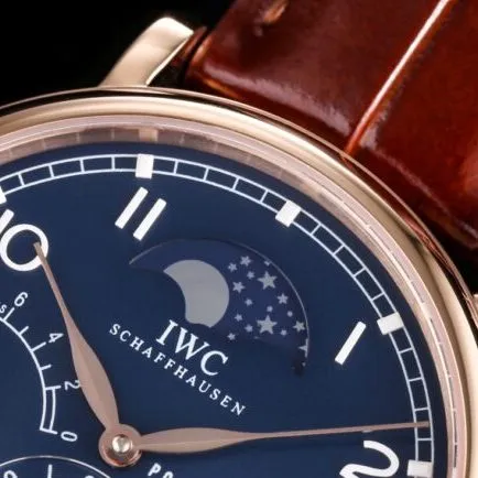 Big factory high-quality TWAIWC Portofino series blue dial IW516409 see-through bottom watch side view