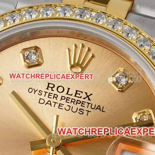 ARF FactoryRolex log 1:1super gold plate diamond bezel31mm intergold five-lattice chain link278383front live photo