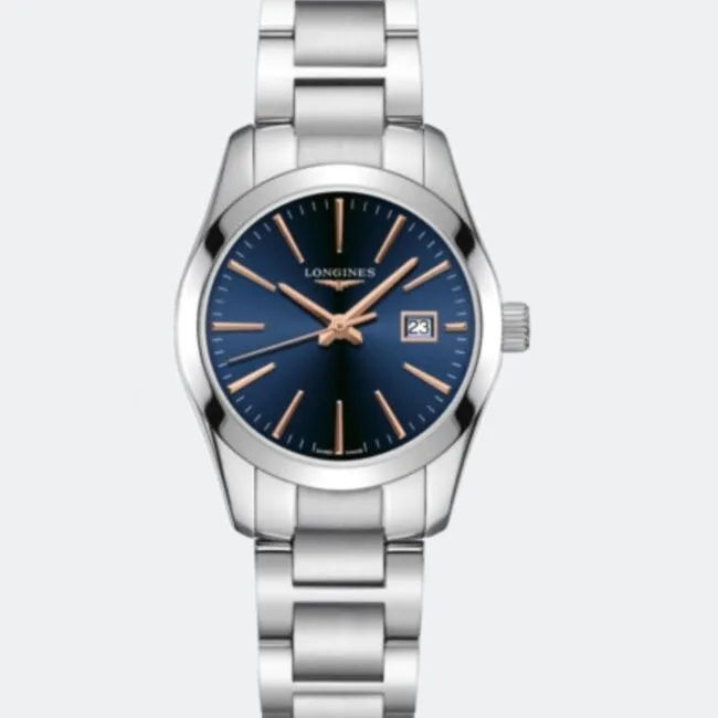 Longines Compaq series 8mm ultra-thin design three-color ready-made ladies quartz watch front view