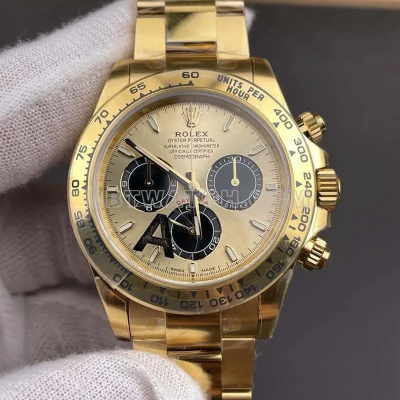 VSRolexDaytona1:1super gold plate4131yellow gold126508braceletlive photos