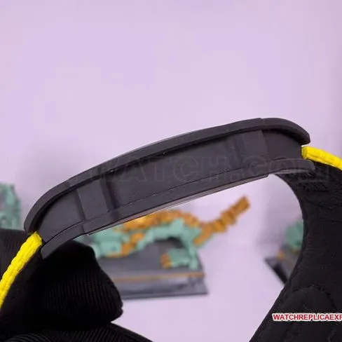 top-tier watch RM067-02Richard Mille hollow dial yellow braceletcaseback live photo