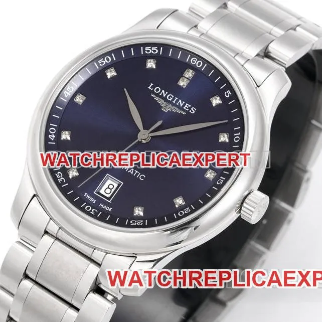 Longines collectible watches XC factory master craftsman blue plate diamond hour markers L888 mechanical movement steel strap models side actual picture