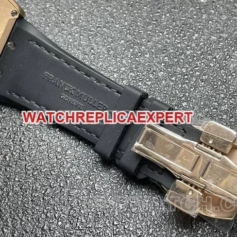 top-tier watch ABF factory Frank Muller V45black dialrose gold shell leather braceletside live photo