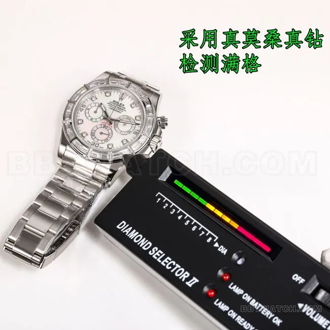 collectible watch PPM factory DaytonaRolex white mother-of-pearl dial 4130 mechanical front live photo