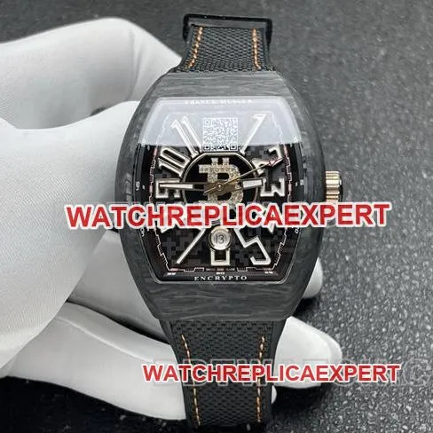 Franck Muller ABF factory watch V45black dial black shell leather braceletside live photo