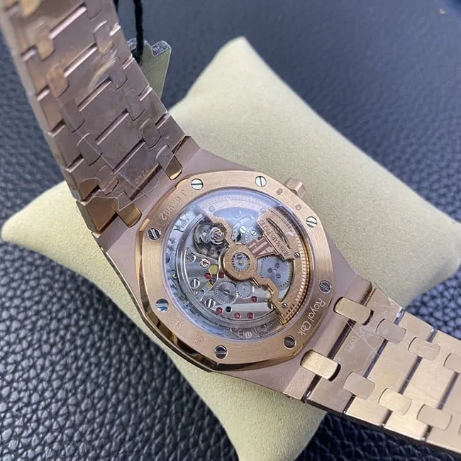 BF factory top-tier watch Audemars Piguet men's black dial gold belt Royal Oak15202 automatic movement watch clasp picture