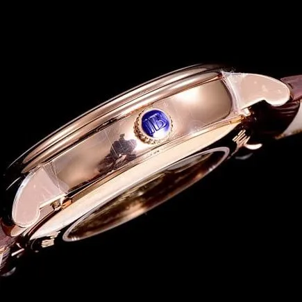 OM FactoryBlancpaintop-tier watch brand new V3 upgraded men's gray plate brown belt mechanical watch side view