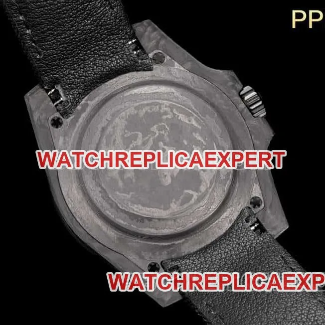 PPM factory RolexSubmarinersuper cloneblack dial carbon fiber 3135 black leather strap model side live photo