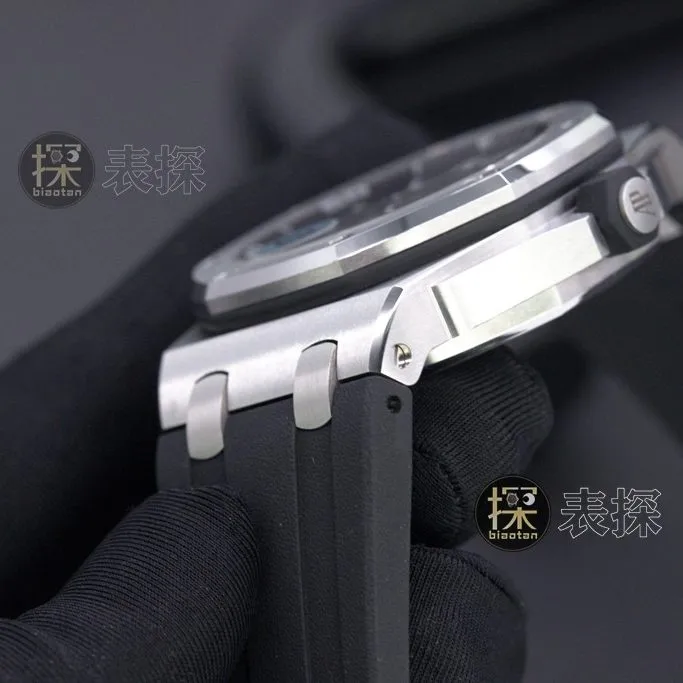 APS factory Audemars Piguet men's Royal Oak1:1super watch black dial rubber model 15710ST.OO.A002CA.01 side view