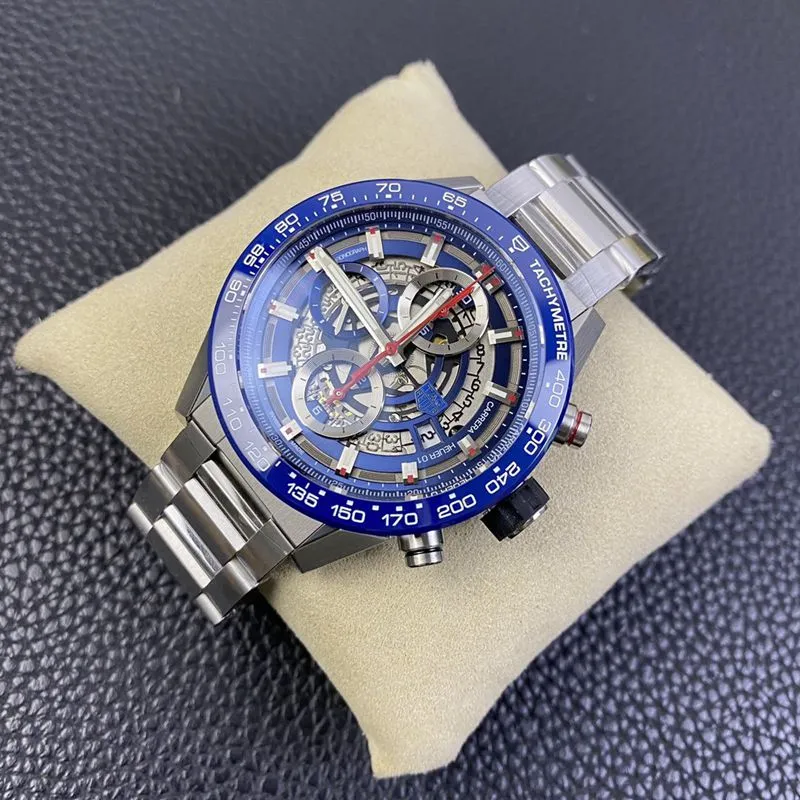 TAG Heuer watch Carrera - brand new blue face hollow mechanical men's watch clasp picture