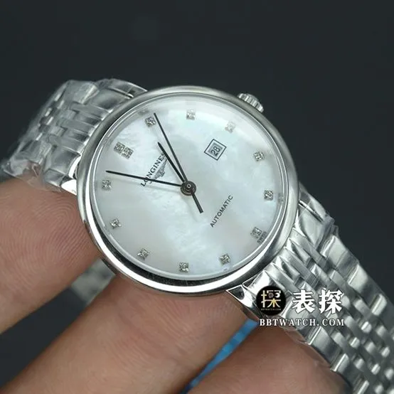 Longines top-tier watch women's white dialsteel bracelet model pictures and prices side live photo