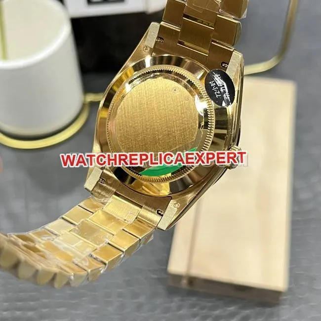 collectible watch CBD factory gold plate RolexDay-Dateyellow golddiamond bezel3255 mechanical clasplive photos