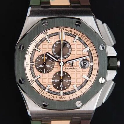 top-tiersuper cloneAPFgreen dialAudemars PiguetRoyal Oak offshore 26400 watch top-tier clasp picture