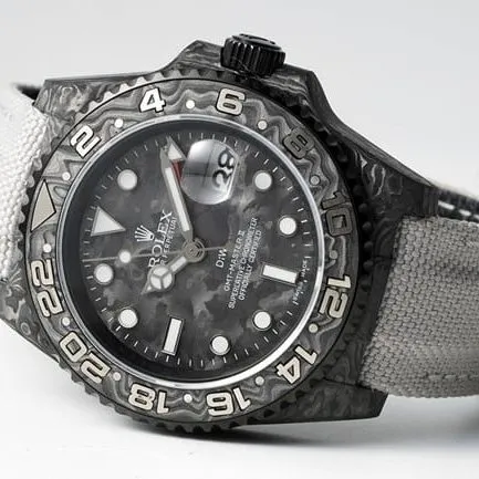 Top Rolex imitation black plate carbon fiber automatic mechanical men's watches front view