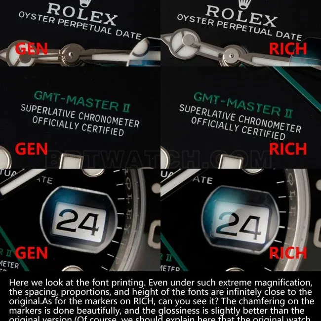 RICH factory Rolex GMT-Master black and gray circle 126710 top-tier watch comparison Genuine difference appearance live photos