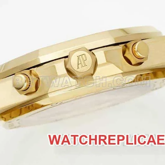 APS factory Audemars PiguetRoyal Oaktop-tier gold plate chronograph frost gold 26240caseback live photo