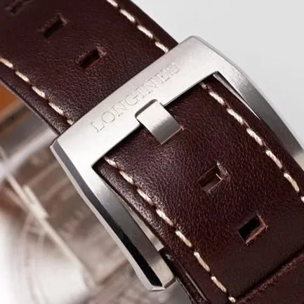 ZF Longinestop-tier watch Pioneer series full automatic movement men's blue dial brown belt watch back cover picture