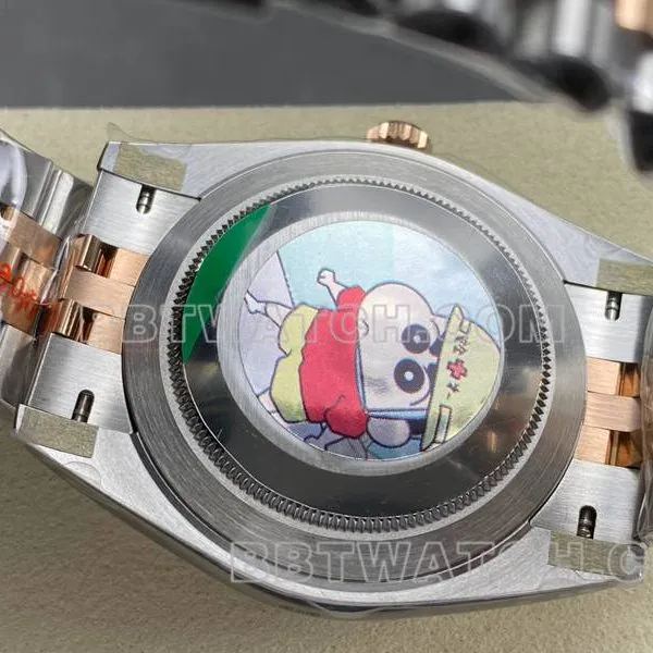Rolex watch ARF Factory log 41mm aperture brown disc 3235 rose goldsteel bracelet model side live photo