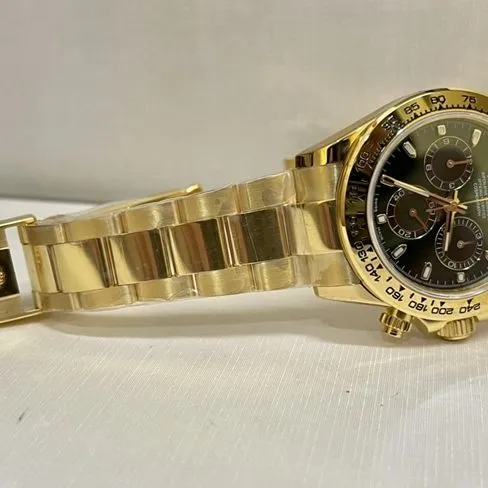 top-tier watch Rolex men's green dial gold steel bracelet green Jindi mechanical watch clasp picture