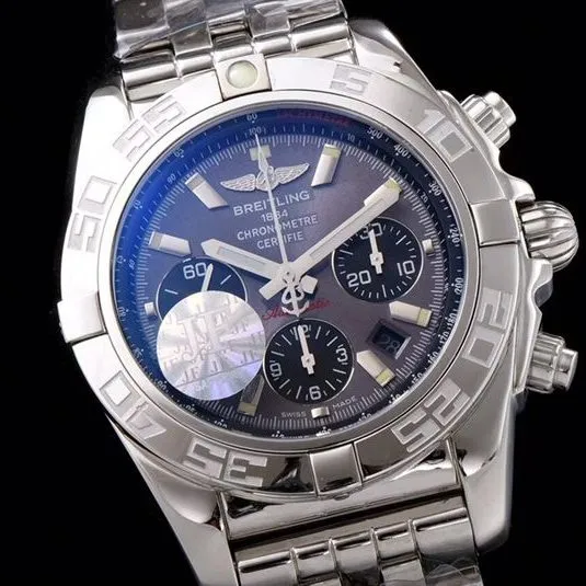 Breitlingtop-tiersuper watch aviation chronograph series AB011011 men's steel bracelet gray plate mechanical watch clasp picture