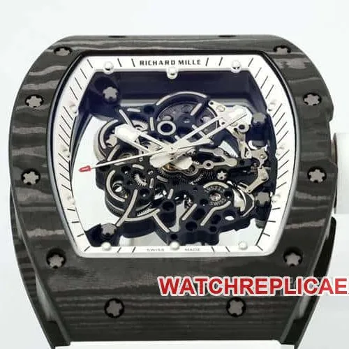 APSRichard Mille1:1top-tier carbon fiber case white rubber model RM055side live photo