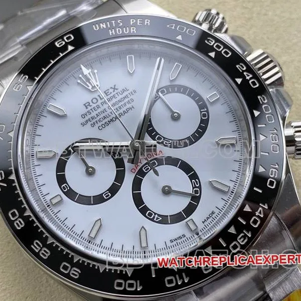 Rolex collectible watch ARF FactoryDaytonawhite dialPanda Daytona4131steel bracelet front live photo