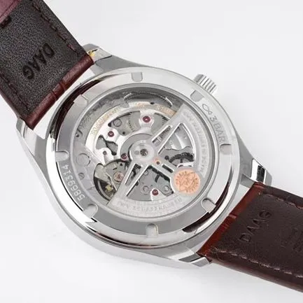 ZF Factorytop-tier replicaIWCsuper watch men's white dial brown belt automatic movementleather strap Portuguese series watch movement picture