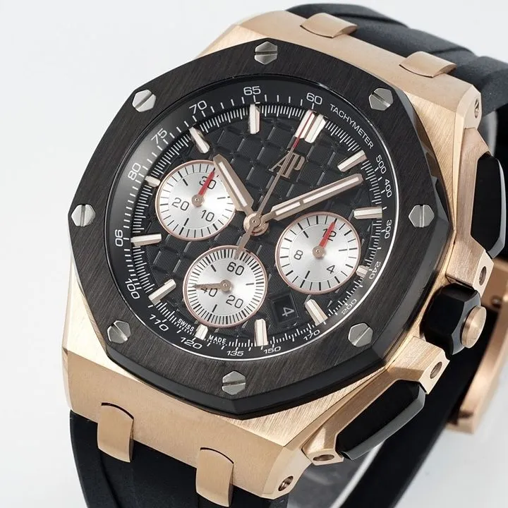 APF offshore Audemars Piguet1:1replica watch black dialrose gold rubber model 26420RO.OO.A002CA.01movement picture