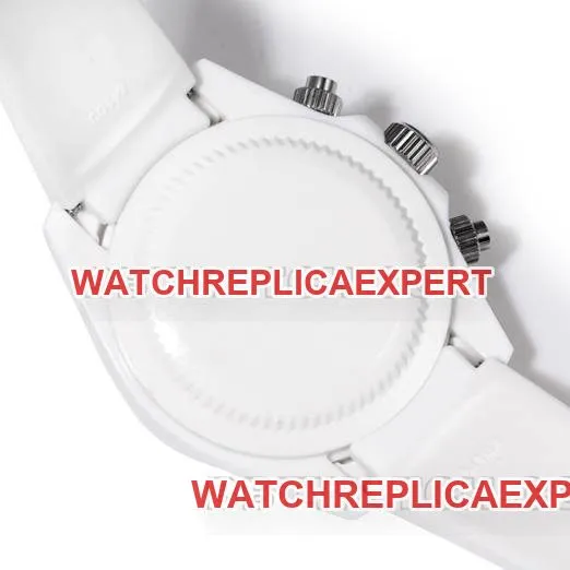 collectible watches TW Factory Daytona Rolex White Case White Rubber Strap Side Actual Pictures