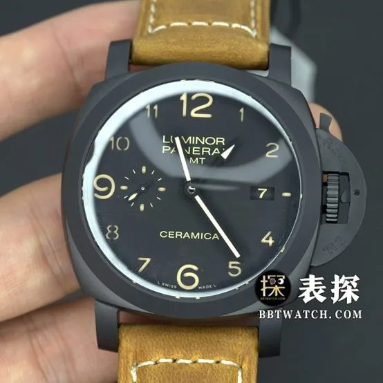 SBF factory Panerai1:1super watch men's black dialleather strap model pictures and price weight live photos