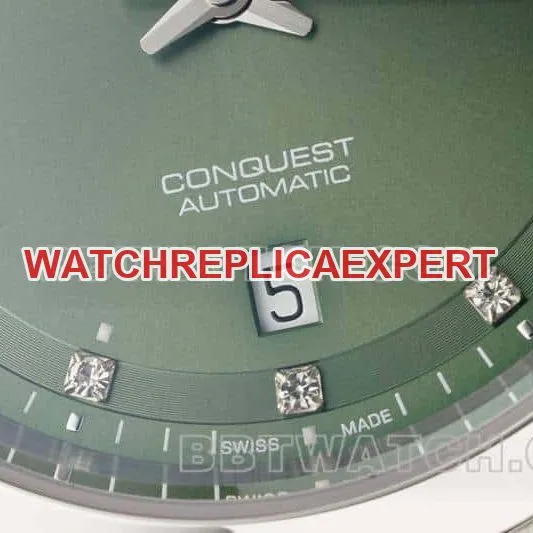 AF FactoryLongines Concast stop-tier replica34mmgreen dialL3.430.4.07.6side live photo