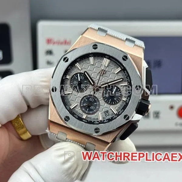 Audemars Piguettop-tier watch LS factory Royal Oak offshore type 43MM gray plate rubber model 26420side live photo