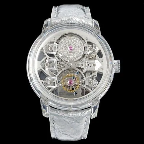 top-tier Girard-Perregaux watch tourbillon men's white dialleather strap fully automatic movement Jinqiao series detail shots