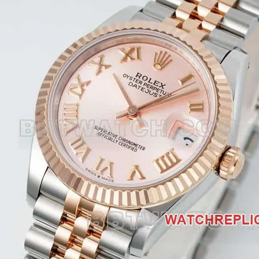ARF FactoryRolex log 1:1top-tier replicarose gold plate 31mm gold five-lattice chain link 278271front live photo