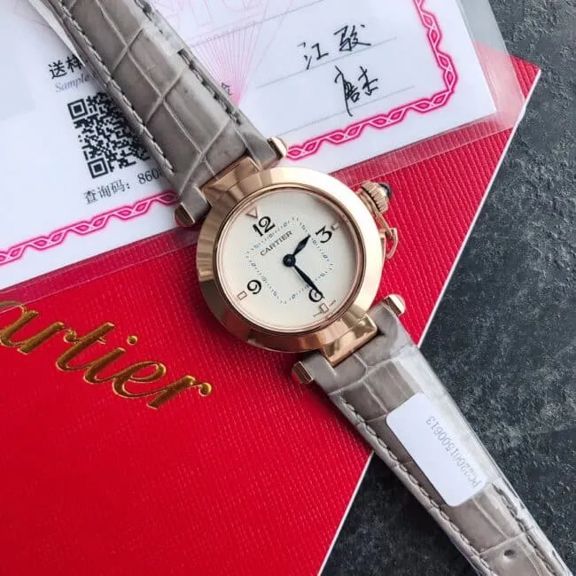 Big factory high-quality replicaCartier model 2 gray rose gold ladies watch bottom cover picture