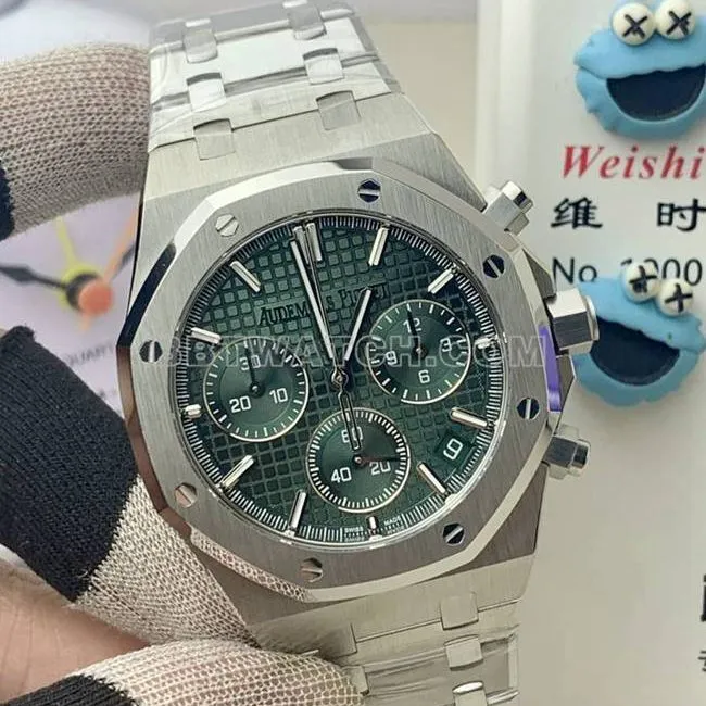 1:1replica watch Royal OakBLS factory Audemars Piguetgreen dial mechanical 26420side live photo