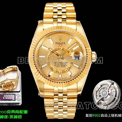 AR+ factory top-tier watch Navigator Rolex gold plate machinery yellow gold weight live photos