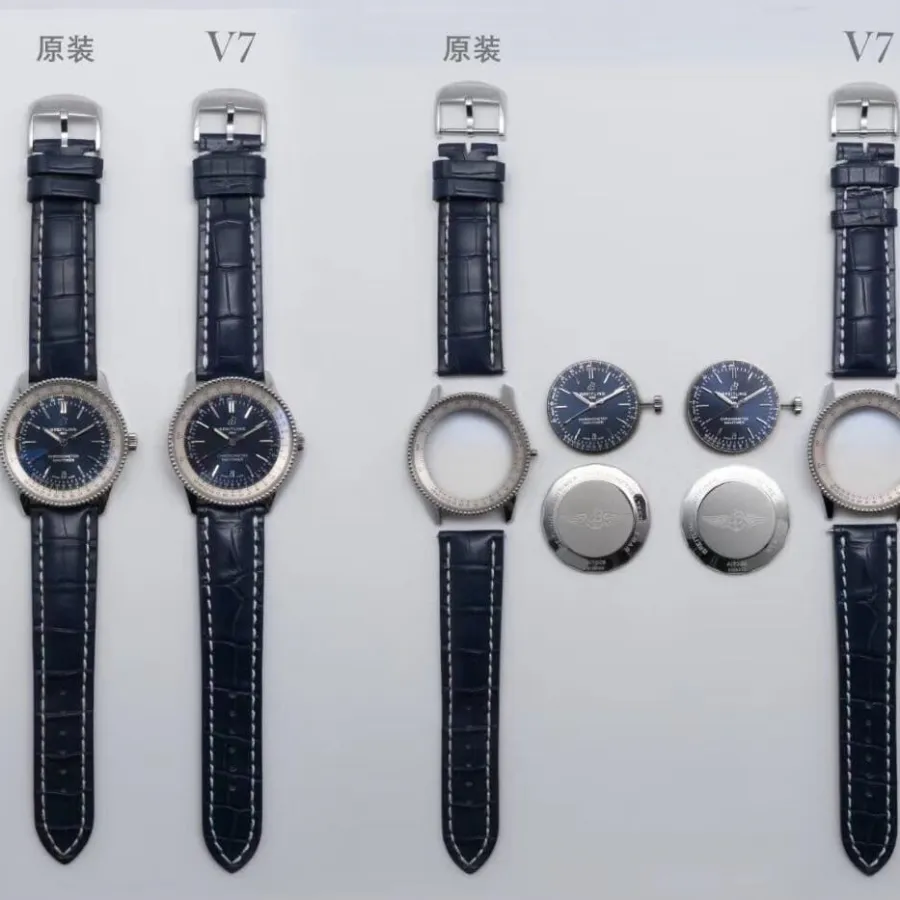 V7 factory Breitlingtop-tier watch aviation chronographblue dialA173262 true and false comparison evaluation appearance live photos