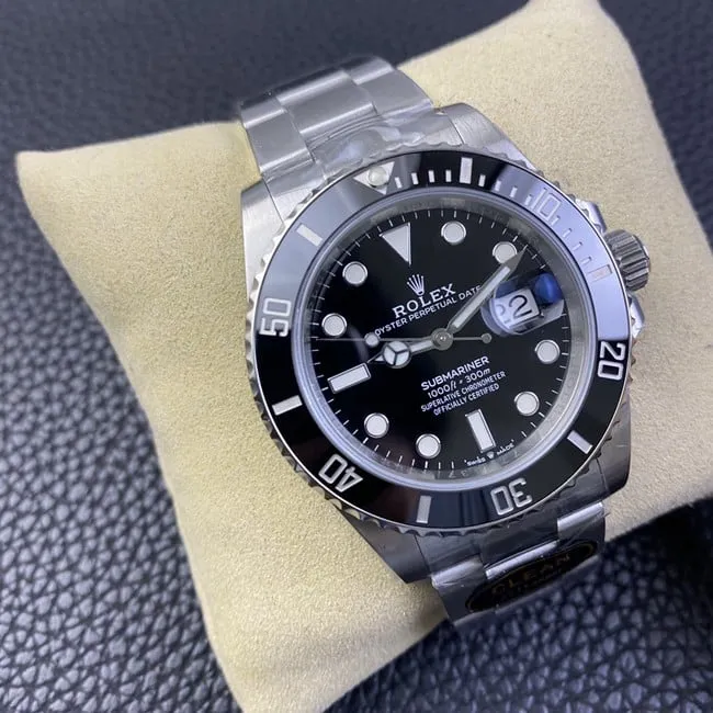 Clean factory Rolex top watch men's black dial steel band black sub-aquatic mechanical watch back cover photo