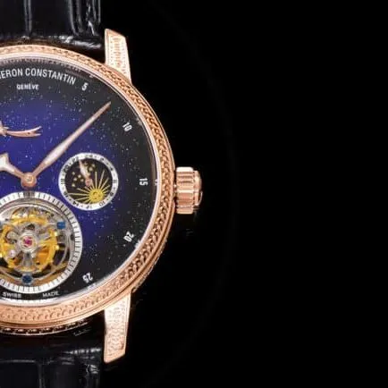 Manufacturer high-quality Vacheron Constantin heritage 89010 starry sky series carved case true flywheel men's watch front view