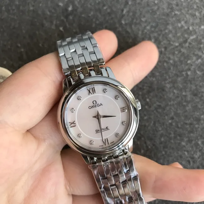 DK factory top-tier replicaOmegahigh-quality watch women's white dialsteel bracelet natural real diamond new butterfly flying series quartz watch back cover picture