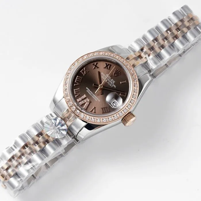 top-tier watch Rolex women's brown dial Datejuststeel bracelet watch bracelet picture