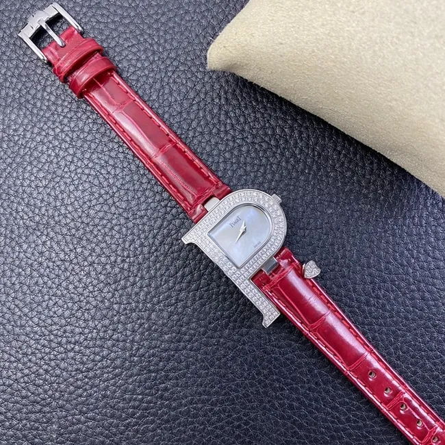 top-tier watch count ladies white dial red strap quartzleather strap watch leather strap picture