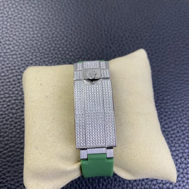 Rolextop-tier watch men's green dial green strap submarine series mechanical back cover picture