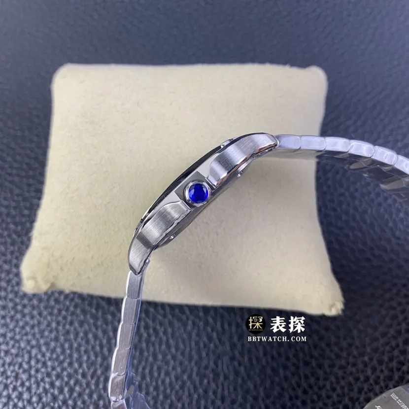 A8 factory Cartier Santos top-tier watch men's white dial diamond steel bracelet model pictures and prices braceletlive photos